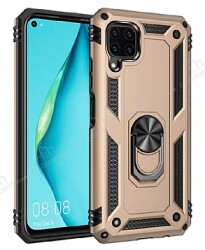 Eiroo Magnet Ring Huawei P40 Lite Ultra Koruma Gold Kılıf - Eiroo