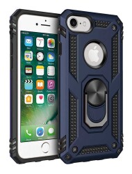 Eiroo Magnet Ring iPhone 7 / 8 Ultra Koruma Lacivert Kılıf - Eiroo