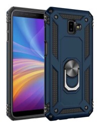Eiroo Magnet Ring Samsung Galaxy J6 Plus Ultra Koruma Lacivert Kılıf - Eiroo