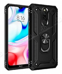 Eiroo Magnet Ring Xiaomi Redmi 8 Ultra Koruma Siyah Kılıf - Eiroo