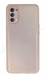Eiroo Mun Oppo Reno4 Şeffaf Açık Turuncu Silikon Kılıf - Eiroo