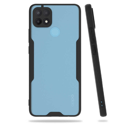 Eiroo Painted Oppo A15 Kamera Korumalı Siyah Silikon Kılıf - Eiroo