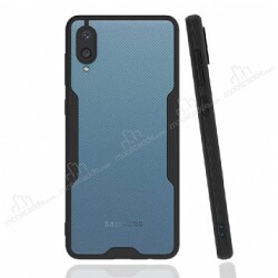 Eiroo Painted Samsung Galaxy A02 Kamera Korumalı Siyah Kılıf - Eiroo