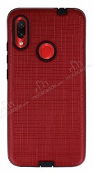 Eiroo Panther Xiaomi Redmi Note 7 / Note 7 Pro Silikon Kenarlı Kırmızı Rubber Kılıf - Eiroo