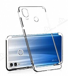 Eiroo Radiant Huawei P Smart 2019 Silver Kenarlı Şeffaf Silikon Kılıf - Eiroo