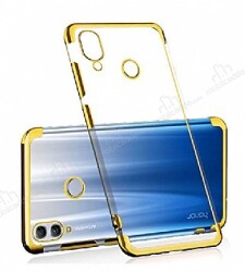 Eiroo Radiant Huawei Y7 2019 Gold Kenarlı Şeffaf Rubber Kılıf - Eiroo