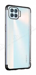 Eiroo Radiant Oppo Reno4 Lite Siyah Kenarlı Şeffaf Silikon Kılıf - Eiroo