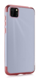 Eiroo Radiant Realme C11 Kırmızı Kenarlı Şeffaf Silikon Kılıf - Eiroo