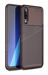 Eiroo Rugged Carbon Huawei P Smart S Kahverengi Silikon Kılıf - Eiroo