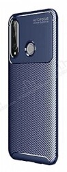 Eiroo Rugged Carbon Huawei Y6p Lacivert Silikon Kılıf - Eiroo