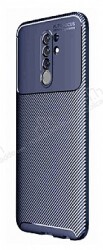 Eiroo Rugged Carbon Xiaomi Redmi 9 Lacivert Silikon Kılıf - Eiroo