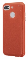 Eiroo Silvery General Mobile GM 8 GO Simli Kırmızı Silikon Kılıf - Eiroo