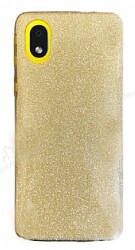 Eiroo Silvery Samsung Galaxy A01 Core Simli Gold Silikon Kılıf - Eiroo