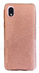 Eiroo Silvery Samsung Galaxy A01 Core Simli Pembe Silikon Kılıf - Eiroo