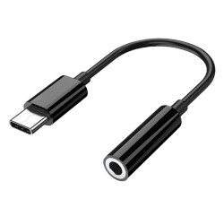 Eiroo USB Type-C 3,5 Jack Kulaklık Girişi Dönüştürücü Siyah Adaptör - Eiroo
