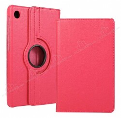 Huawei Huawei MatePad T10 / T10S 360 Derece Döner Standlı Pembe Deri Kılıf - Eiroo