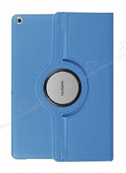 Huawei MediaPad T3 7.0 360 Derece Döner Standlı Mavi Deri Kılıf - Eiroo