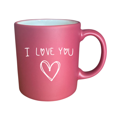 I Love You Baskılı Mürdüm Kupa - Eiroo