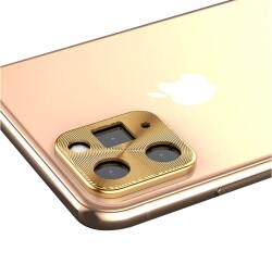 iPhone 11 Pro / 11 Pro Max Gold Metal Kamera Lensi Koruyucu - Eiroo