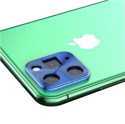 iPhone 11 Pro / 11 Pro Max Mavi Metal Kamera Lensi Koruyucu - Eiroo