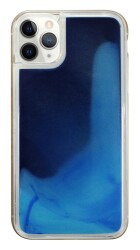 iPhone 11 Pro Max Neon Kumlu Lacivert Silikon Kılıf - 1