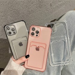 iPhone 13 Kartlıklı Kamera Korumalı Şeffaf Rubber Kılıf - 2