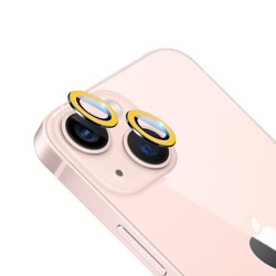 iPhone 13 / 13 Mini Neon Sarı Kamera Lens Koruyucu - Eiroo