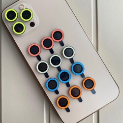 iPhone 13 / 13 Mini Neon Sarı Kamera Lens Koruyucu - 3