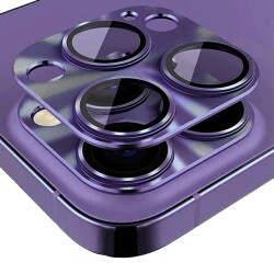 iPhone 14 Pro / 14 Pro Max Alüminyum Mor Kamera Lens Koruyucu - Eiroo