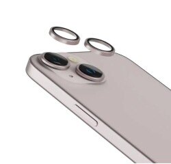iPhone 15 / 15 Plus Metal Pembe Kamera Lens Koruyucu - Eiroo