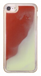 iPhone 7 / 8 Neon Kumlu Kırmızı Silikon Kılıf - Eiroo