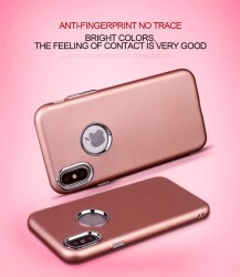 iPhone X / XS Metal Kamera Korumalı Gold Silikon Kılıf - 3