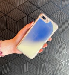 iPhone X / XS Neon Kumlu Mavi Silikon Kılıf - 2