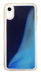 iPhone XR Neon Kumlu Lacivert Silikon Kılıf - 1