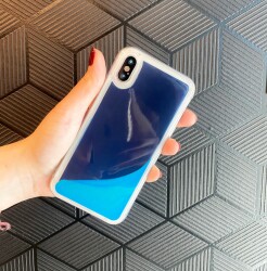 iPhone XR Neon Kumlu Lacivert Silikon Kılıf - 2