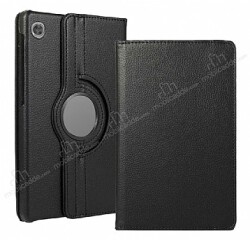 Lenovo Tab M10 HD (2.Nesil) TB-X306F 360 Derece Döner Standlı Siyah Deri Kılıf - Eiroo