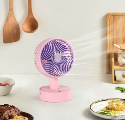 Masaüstü Mini Fan USB Vantilatör Pembe - 4
