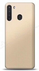 Samsung Galaxy A21 Gold Mat Silikon Kılıf - Eiroo