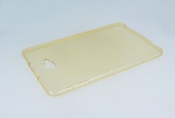 Samsung Galaxy Tab A 2016 T580 Ultra İnce Şeffaf Gold Silikon Kılıf - Eiroo