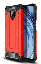 Tough Power Xiaomi Redmi Note 9S Ultra Koruma Kırmızı Kılıf - Eiroo