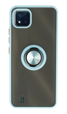 Union Ring Realme C11 2021 Kamera Korumalı Mavi Kılıf - Eiroo