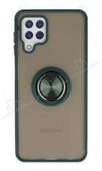 Union Ring Samsung Galaxy A22 4G Kamera Korumalı Yeşil Kılıf - Eiroo