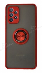 Union Ring Samsung Galaxy A72 / A72 5G Kamera Korumalı Kırmızı Kılıf - Eiroo