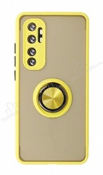 Union Ring Xiaomi Mi Note 10 Lite Kamera Korumalı Sarı Kılıf - Eiroo