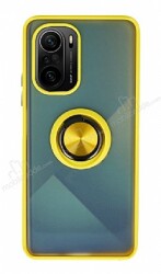 Union Ring Xiaomi Redmi K40 Kamera Korumalı Sarı Kılıf - Eiroo