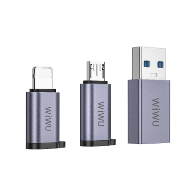 Wiwu Concise 3ü 1 Arada Type-C to USB-A/Type-C/Lightning Adaptör Seti - Wiwu