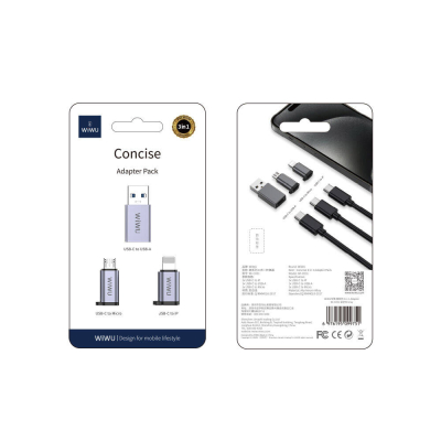 Wiwu Concise 3ü 1 Arada Type-C to USB-A/Type-C/Lightning Adaptör Seti - 2