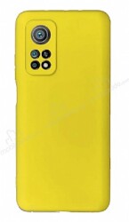 Xiaomi Mi 10T Kamera Korumalı Sarı Silikon Kılıf - Eiroo