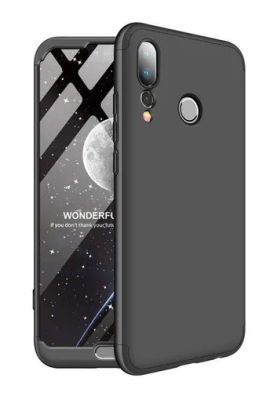 Zore GKK Ays Huawei P20 Pro 360 Derece Koruma Siyah Rubber Kılıf - Zore