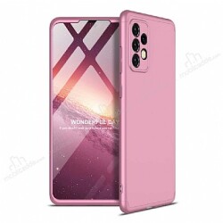 Zore GKK Ays Samsung Galaxy A52 / A52 5G 360 Derece Koruma Rose Gold Rubber Kılıf - Zore